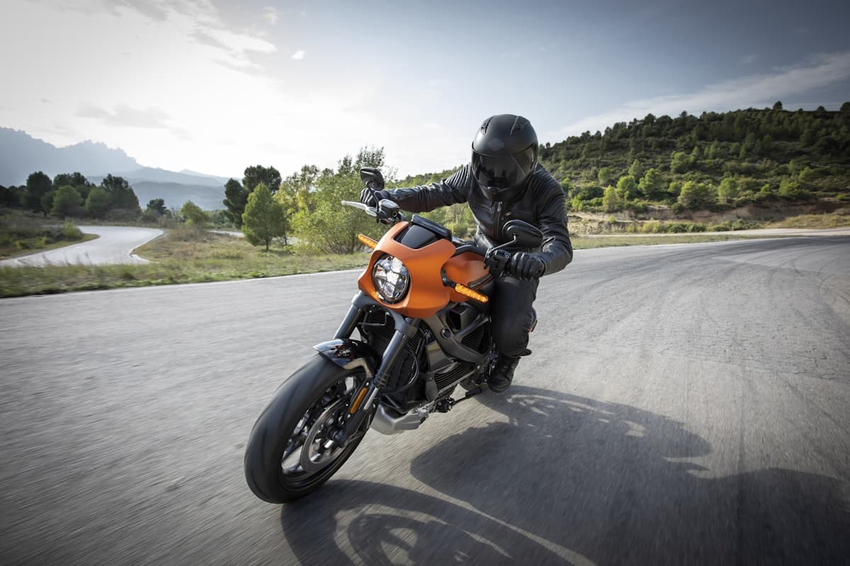 Motociclista na estrada